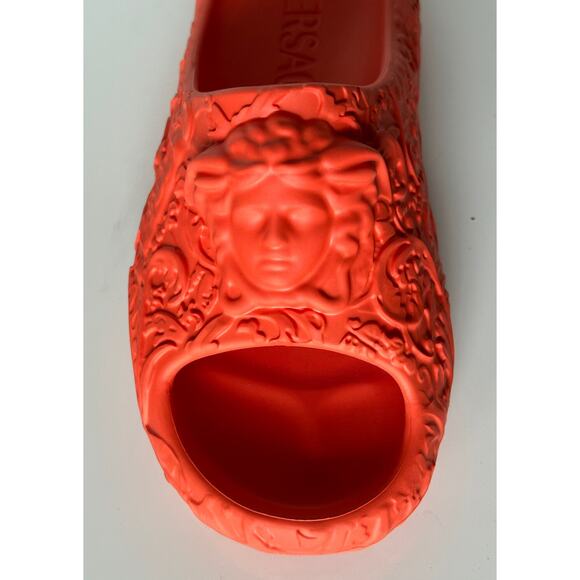 NIB $525 Versace Medusa Head Slides Pool Sandals Orange 13 US (46) 1005746 IT - Picture 3 of 14
